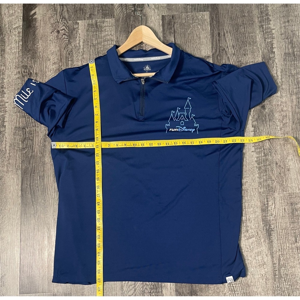 runDisney XL Men Navy Blue Quarter Zip Long Sleeve Shirt - Picture 8 of 9